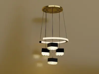 hi-tech pendant light in shape of crescent moon 3D model