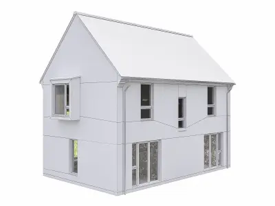 Neighborhood Houses P13 Low-poly 3D model
