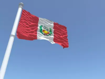 Peru flag 3D model