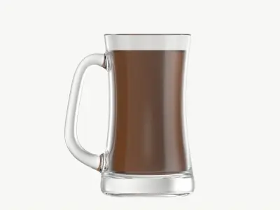Beer mug with foam 02 3D model