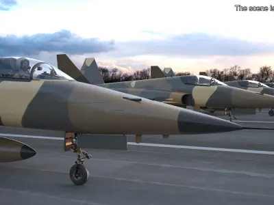  Military Camouflaged Fighter Jet with Pilot 