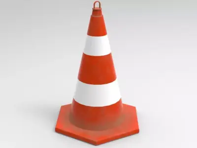 PBR GameReady Cone Model traffic Free low-poly 3D model