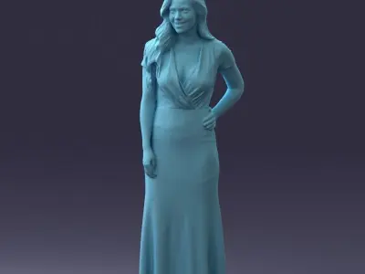 000152 Elegant Woman in Evening Gown 0714 3D model
