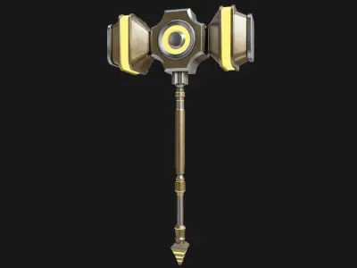 Sci Fi Battle Hammer05 All PBR Unity UE Textures Included Low-poly 3D model