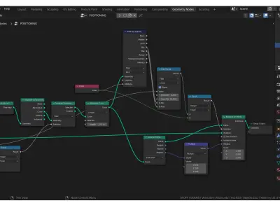 Geometry nodes - simple tutorial result file Low-poly 3D model