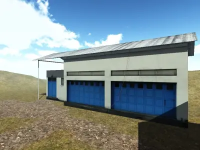 Warehouse Industrial Buildings for Games Lowpoly Low-poly 3D model