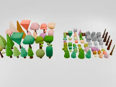 MORE THAN 100 GAME ASSEETS Low-poly 3D model