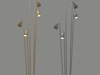 gold and silver garden lamp 3D model