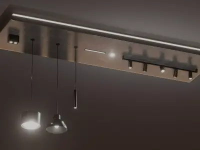 Kitchen Lights Pack Low-poly 3D model