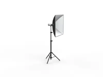 softbox with flash 3D model