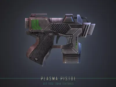 Plasma Pistol Low-poly 3D model