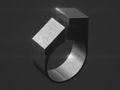 Geometric Architectural Ring 3D Model Modern Minimal Free low-poly 3D model