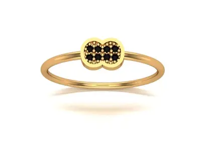 Jewelry gold ring with diamonds 3D print model