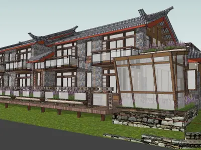 Bed and Breakfast - Chinese Architecture 3D model