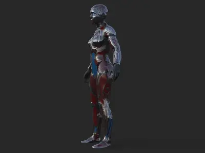 Cyborg Angel Asian Low Poly Low-poly 3D model