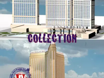 Las Vegas Mandalay Bay Bellagio Hotels 3D model