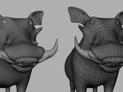 Warthog BaseMesh - Topology + UV Map