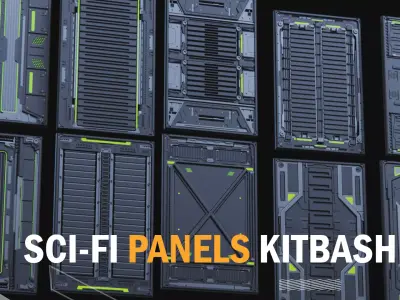 Futuristic Sci-Fi Panel Kitbash Collection High Detail 3D Models 3D model