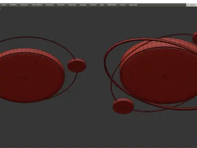 GERDIS two circular brass ceiling lights Low-poly 3D model