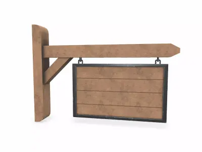 Medieval Wall Hanging Signboard Low-poly PBR Free low-poly 3D model