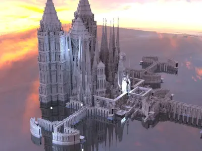 Atlantean Temple structure Hive complex 3D 3D model