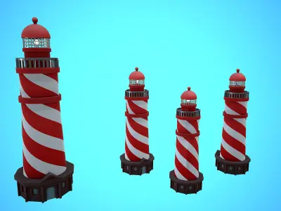 LIGHTHOUSE CARTOON STYLIZED Low-poly 3D model