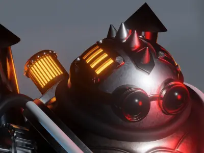 steampunk robot 3D model buy