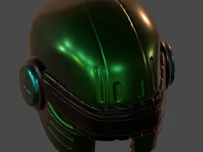 Gas mask helmet 3d model scifi Low-poly  3D model 7