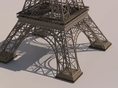 Eiffel Tower day and night 3D model