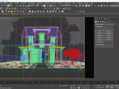 French Exterior Modeling and Rendering 3ds Max Corona 3D model