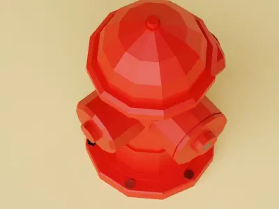 Low-Poly Fire Hydrant Game Asset Low-poly 3D model