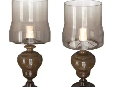 Vintage Glass Table Lamp 3D Model  Low-poly 3D model