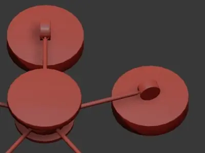 SHARK ceiling light with four round lights 3D model