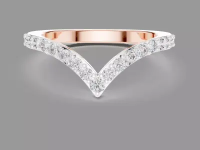  Curved Light Eternity Diamond Band Ring  3D print model