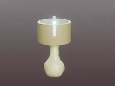 Organic Bedside Lamp Low-poly 3D model