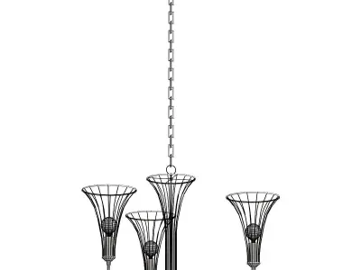 lumien three light chandelier gold 3D model
