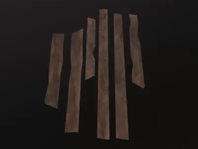 Wooden planks 3D Model Low-poly 3D model
