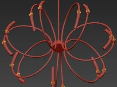 Halogen metal pendant lamp 3D model