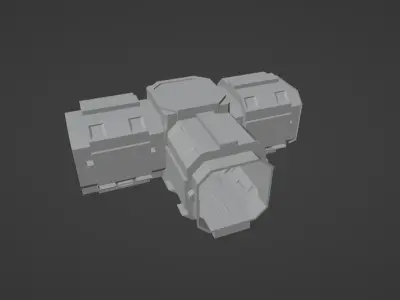 sci-fi  corridor pack Low-poly 3D model