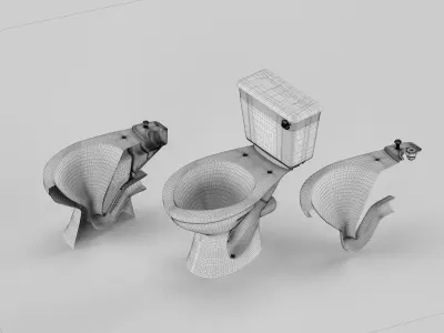 American toilet 02 3D model