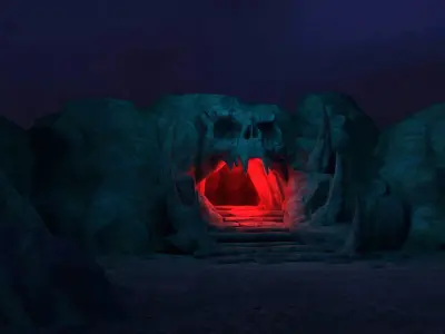 Skeleton Cave scene entrance to the cave rocks 3D model