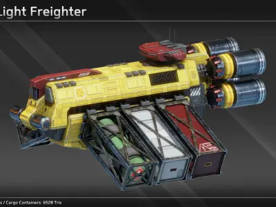 Civilian Freighter Spaceship Collection 3D Model Pack