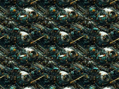 20 Seamless Sci-fi Patterns - Alien Ornate Texture