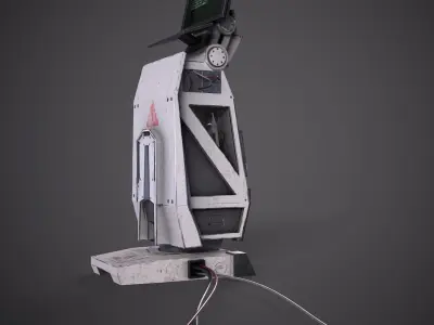 A low-poly 3D model of a Computer panel equipment Low-poly 3D model