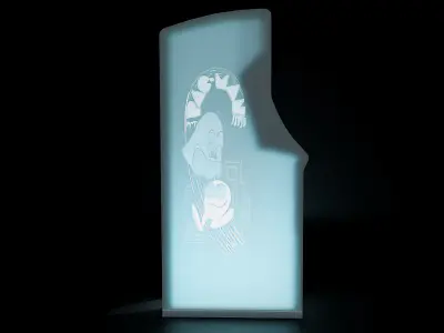 Pac-Man Arcade Cabinet with Lithophane 3D print model