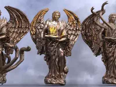 Kings Crown Arch Angel 3 versions  3D model