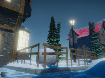 Winter House Low-poly 3D model