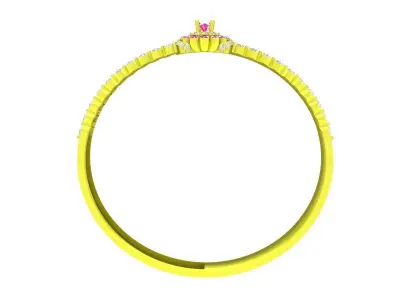 Elegant Double Row Pave Halo Gemstone Ring 3D Jewelry Model 6490 3D print model