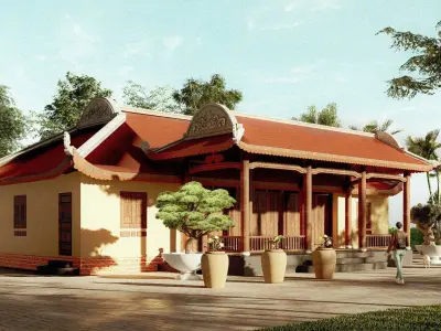 CULTURE HUE HOUSE - NHA RUONG Low-poly 3D model