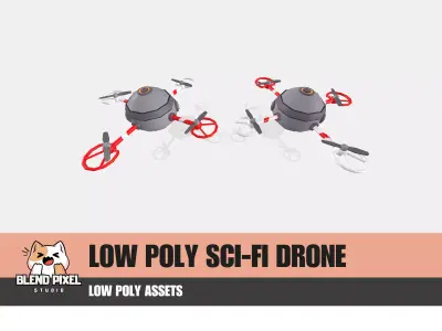 Low Poly Sci-Fi Drone Low-poly 3D model
